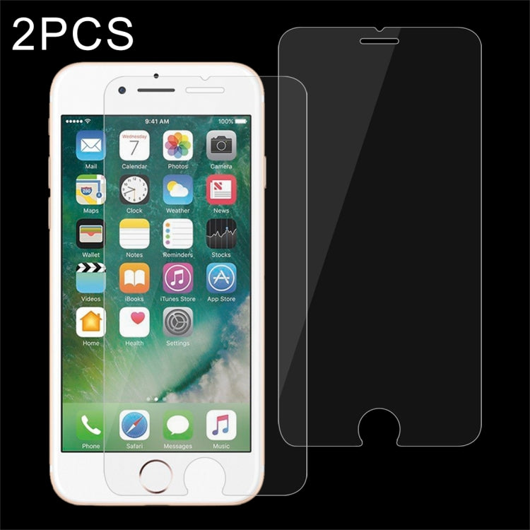 2 PCS for iPhone 8 Plus & iPhone 7 Plus 0.26mm 9H Surface Hardness 2.5D Explosion-proof Tempered Glass Non-full Screen Film