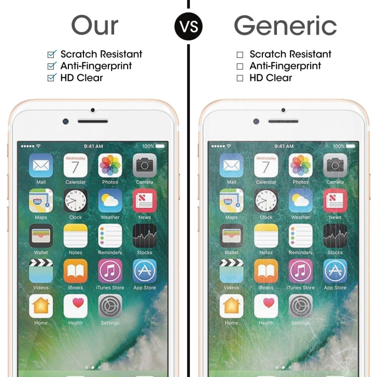 2 PCS for iPhone 8 Plus & iPhone 7 Plus 0.26mm 9H Surface Hardness 2.5D Explosion-proof Tempered Glass Non-full Screen Film