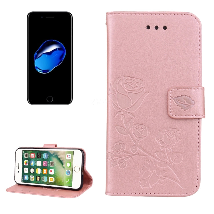 Fro iPhone 8 Plus & 7 Plus   Roses Pressed Flowers Pattern Flip Leather Case with Holder & Card Slots & Wallet, Fro 8P & 7P