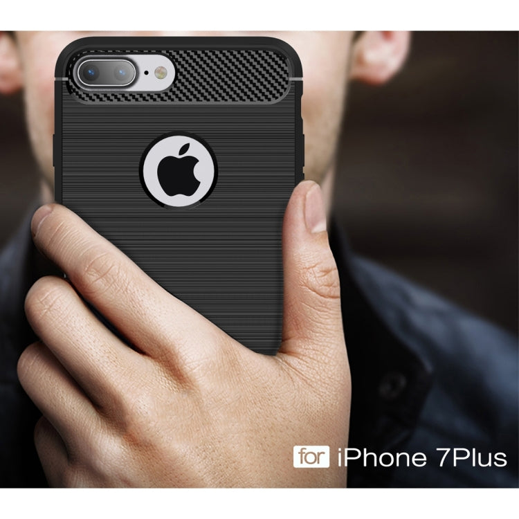 For iPhone 7 Plus Brushed Texture Fiber TPU Rugged Armor Protective Case, For iPhone 7 Plus