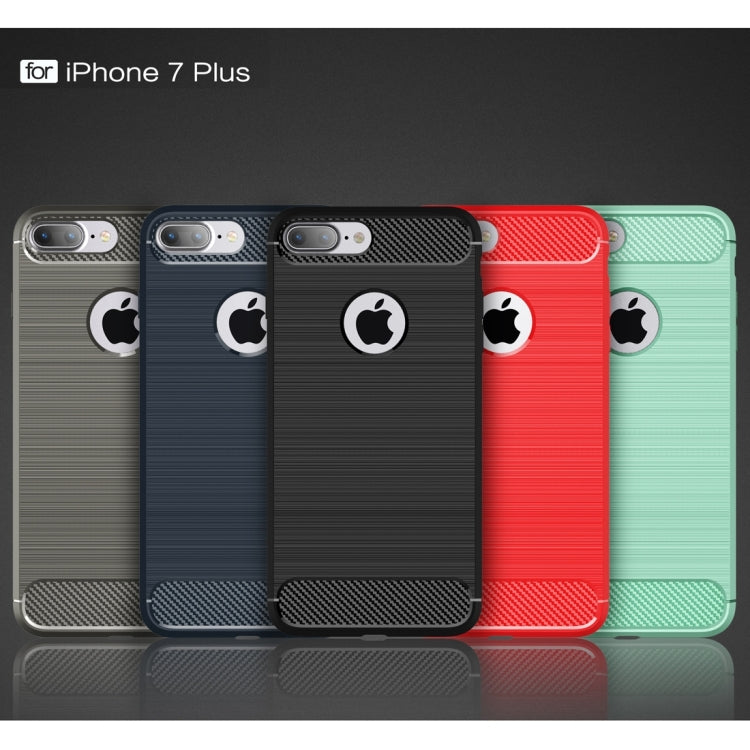 For iPhone 7 Plus Brushed Texture Fiber TPU Rugged Armor Protective Case, For iPhone 7 Plus