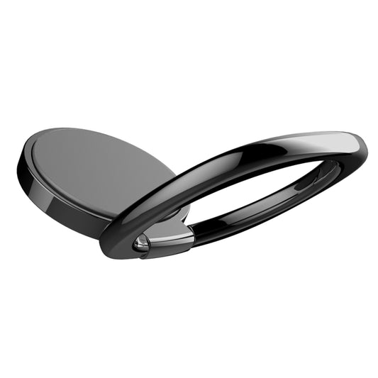 Universal phone ring holder with magnetic base mounted on smartphone, hands-free viewing angle