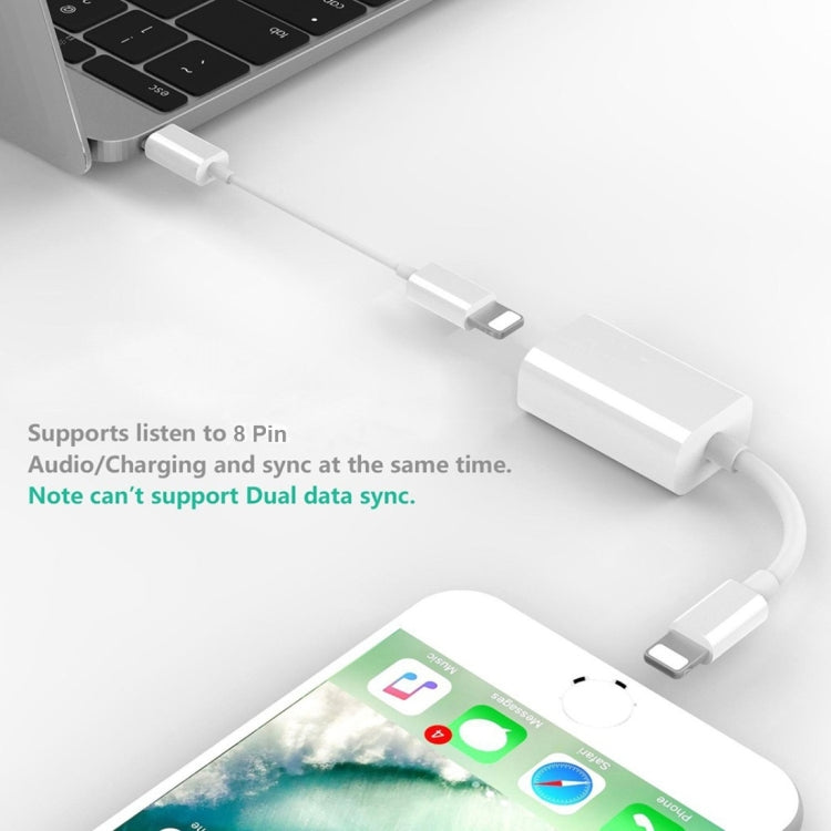 8 Pin Male to 8 Pin Female Sync Data / Charger & 8 Pin Female Audio Adapter, Support iOS 10.3.1 or Above Mobile Phones