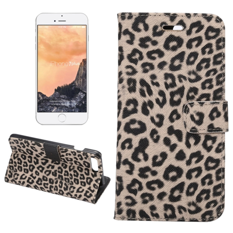 For iPhone 8 Plus & 7 Plus   Leopard Texture Horizontal Flip Leather Case with Holder & Card Slots & Wallet
