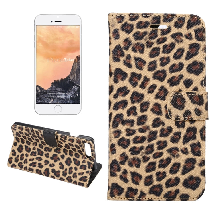 For iPhone 8 Plus & 7 Plus   Leopard Texture Horizontal Flip Leather Case with Holder & Card Slots & Wallet