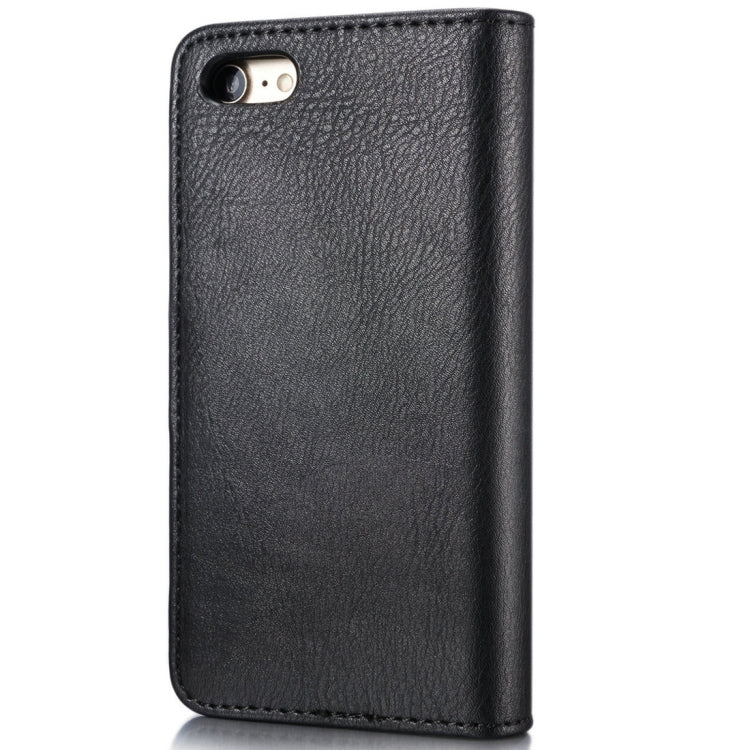 DG.MING Étui de protection magnétique amovible à rabat horizontal pour iPhone 8 et 7, motif Crazy Horse, avec support, emplacements pour cartes et portefeuille, pour iPhone 8 et 7