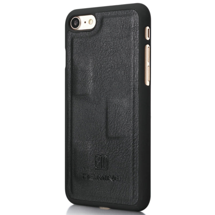 DG.MING Étui de protection magnétique amovible à rabat horizontal pour iPhone 8 et 7, motif Crazy Horse, avec support, emplacements pour cartes et portefeuille, pour iPhone 8 et 7