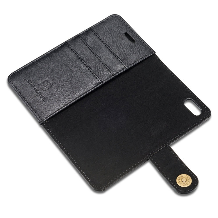 DG.MING Étui de protection magnétique amovible à rabat horizontal pour iPhone 8 et 7, motif Crazy Horse, avec support, emplacements pour cartes et portefeuille, pour iPhone 8 et 7