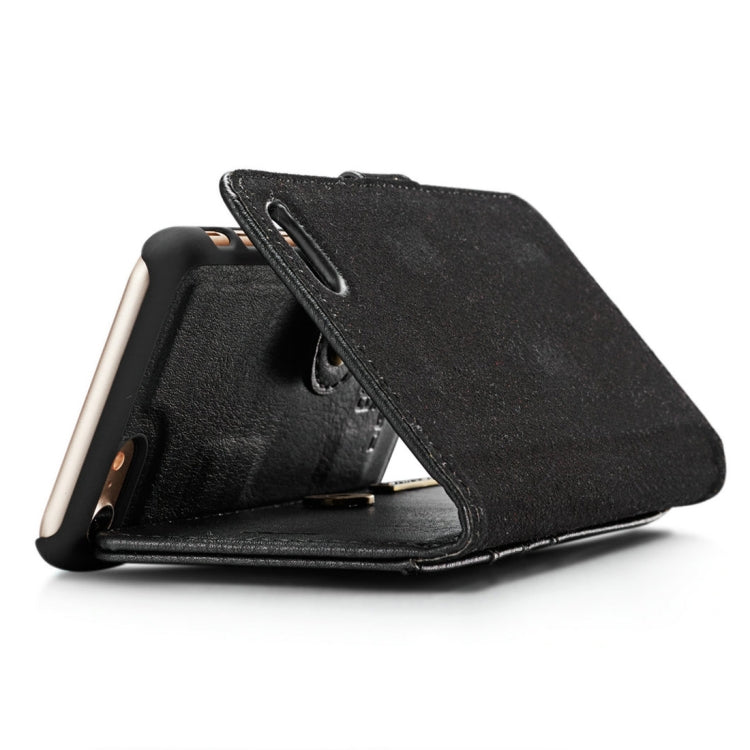 DG.MING Étui de protection magnétique amovible à rabat horizontal pour iPhone 8 et 7, motif Crazy Horse, avec support, emplacements pour cartes et portefeuille, pour iPhone 8 et 7