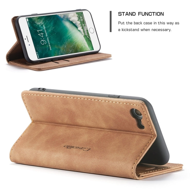 CaseMe-013 Multifunctional Retro Frosted Horizontal Flip Leather Case for iPhone 7 / 8, with Card Slot & Holder & Wallet, For iPhone 7 / 8
