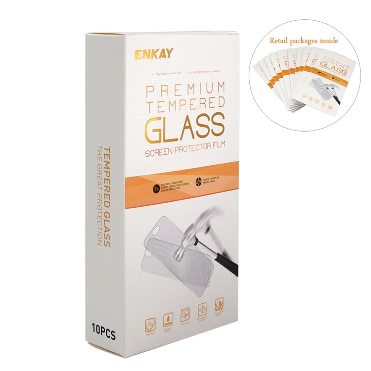 Lot de 10 films protecteurs d'écran incurvés ENKAY en verre trempé 2,5D pour iPhone 8 et 7, dureté 9H, 0,26 mm, pour modèles 8 et 7 (10 pièces)
