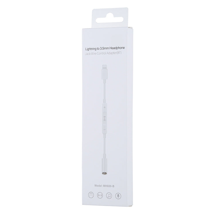 8 Pin Male to 3.5mm Female Headphone Jack Wire Control Bluetooth Audio Adapter, Support Music, Calls, Volume Control