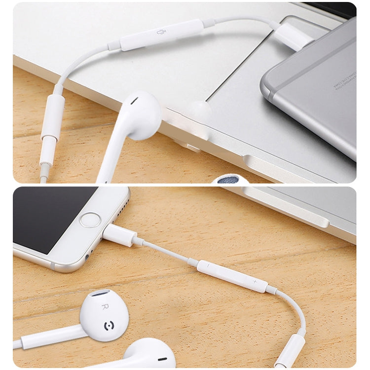 8 Pin Male to 3.5mm Female Headphone Jack Wire Control Bluetooth Audio Adapter, Support Music, Calls, Volume Control