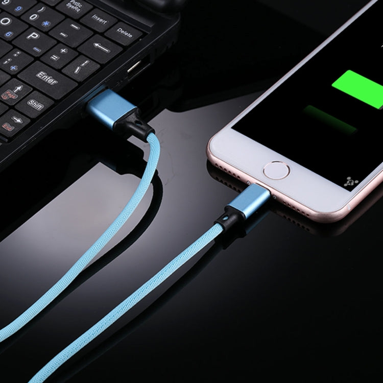 Câble de chargement et de synchronisation de données USB vers 8 broches en nylon tressé, 1 m, 2 A, noir, rose, gris, bleu, rouge et blanc