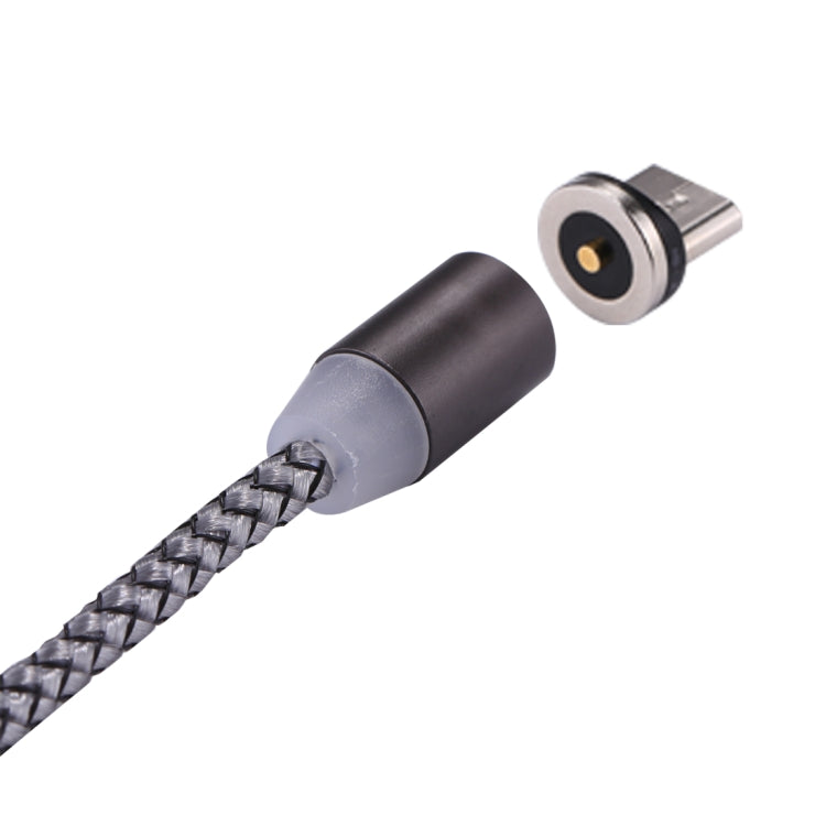 1.05m 8 Pin + Micro USB + USB-C / Type-C to USB Weave Data Sync Charging Cable with LED Indicator