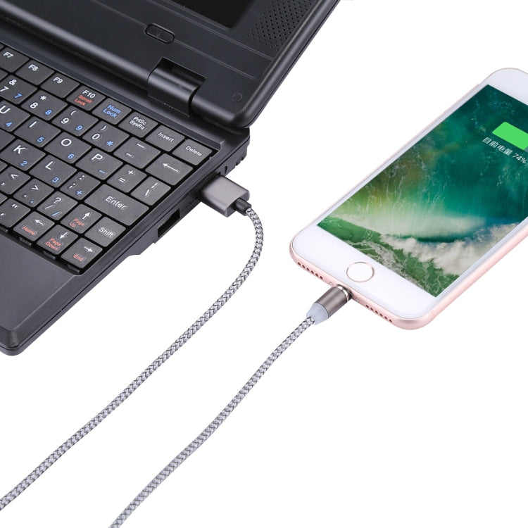 Câble de chargement et de synchronisation de données Weave 8 broches + Micro USB + USB-C / Type-C vers USB de 1,05 m avec indicateur LED