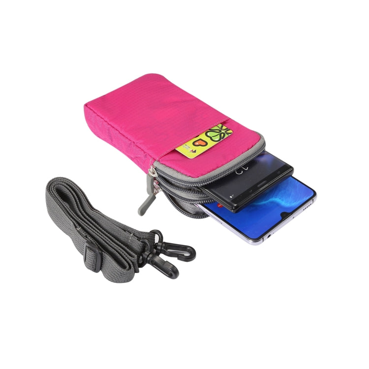 Multi-function Casual Sport Mobile Phone Double Zipper Waist Pack Diagonal Bag for 6.9 Inch or Below Smartphones