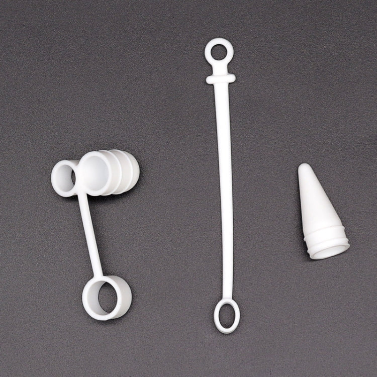 Étui de protection 3 en 1 en silicone pour Apple Pencil, gris et blanc, avec stylet tactile et stylet Nip Pen
