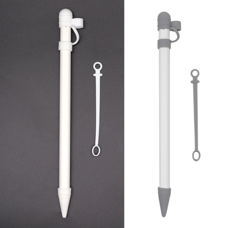 Étui de protection 3 en 1 en silicone pour Apple Pencil, gris et blanc, avec stylet tactile et stylet Nip Pen