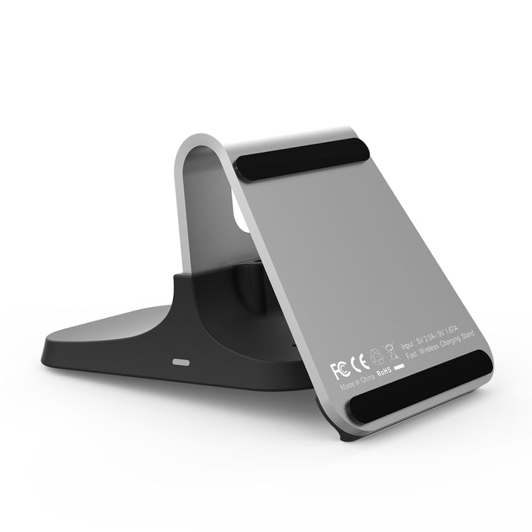 HAMTOD M5 15W Intelligent Dual Coil Design Qi Standard Holder Wireless Charger with Indicator Light, Support Fast Charging