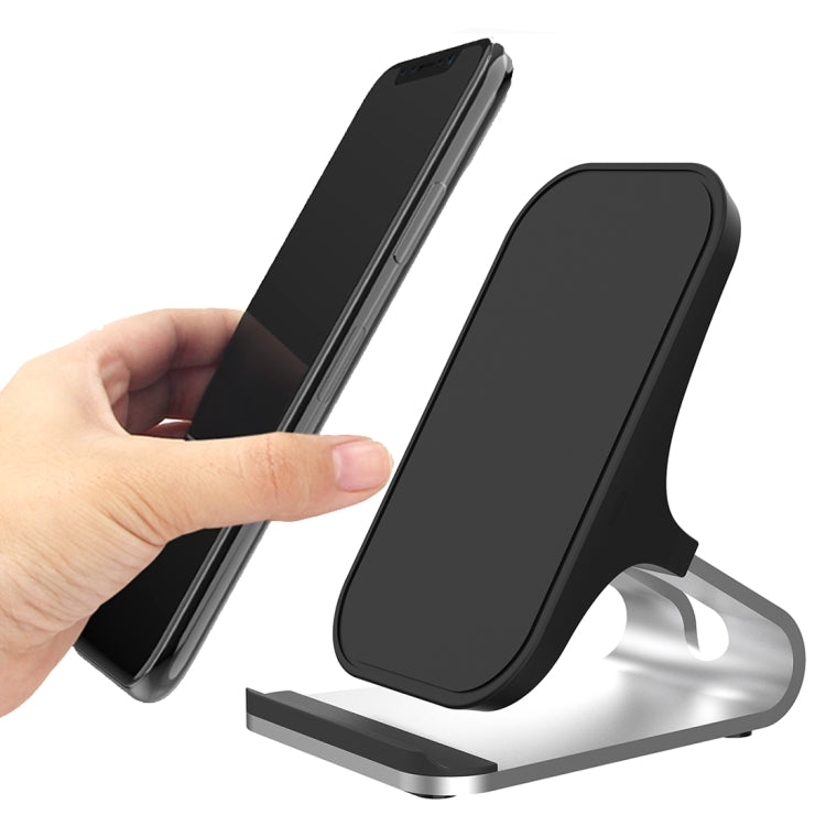 HAMTOD M5 15W Intelligent Dual Coil Design Qi Standard Holder Wireless Charger with Indicator Light, Support Fast Charging