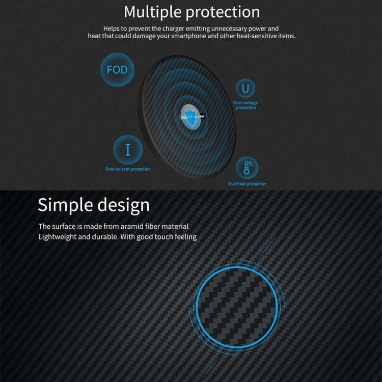 NILLKIN Power Flash Aramid Fiber Qi Standard Wireless Charger Charging Pad