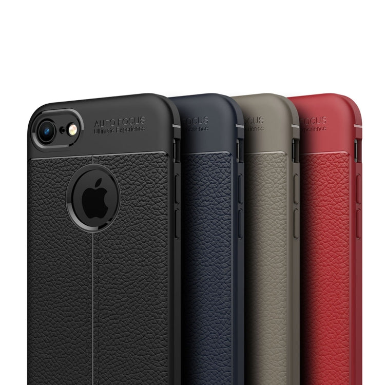 For iPhone 8 & 7 Litchi Texture TPU Protective Back Cover Case, For 8 & 7