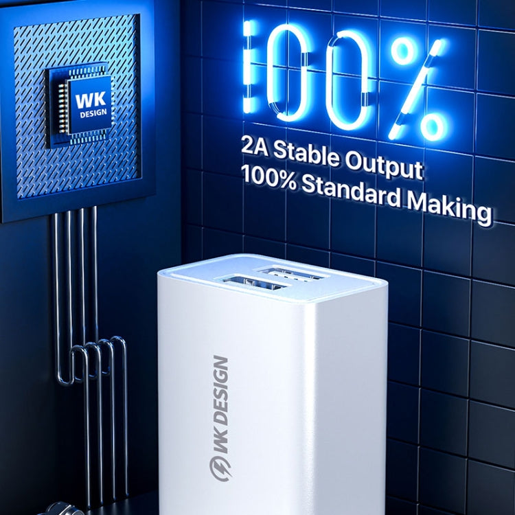 WK WP-U119 10W Dual USB Ports Travel Charger Power Adapter, US Plug, WP-U119 US Plug