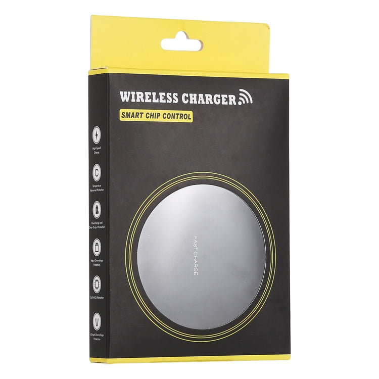 A-1 Round Shape Intelligent Qi Standard Wireless Charger, Support Fast Charging(Black+Gold), A-1