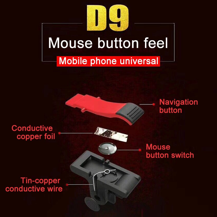 D9 1 Pair Mobile Phone Gaming Handle L / R Shooter PUBG Game Controller, D9