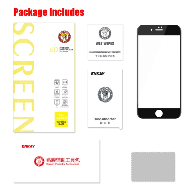ENKAY Hat-Prince 0.26mm 9H Surface Hardness 6D Curved Edge Full Screen Tempered Glass Film for iPhone SE 2020 / 8 / 7, For SE 2020 / 8 / 7