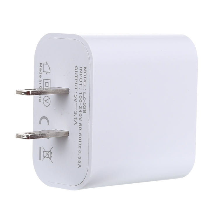 3.1A 3 USB Ports Quick Charger Travel Charger, US Plug, LZ-528 US