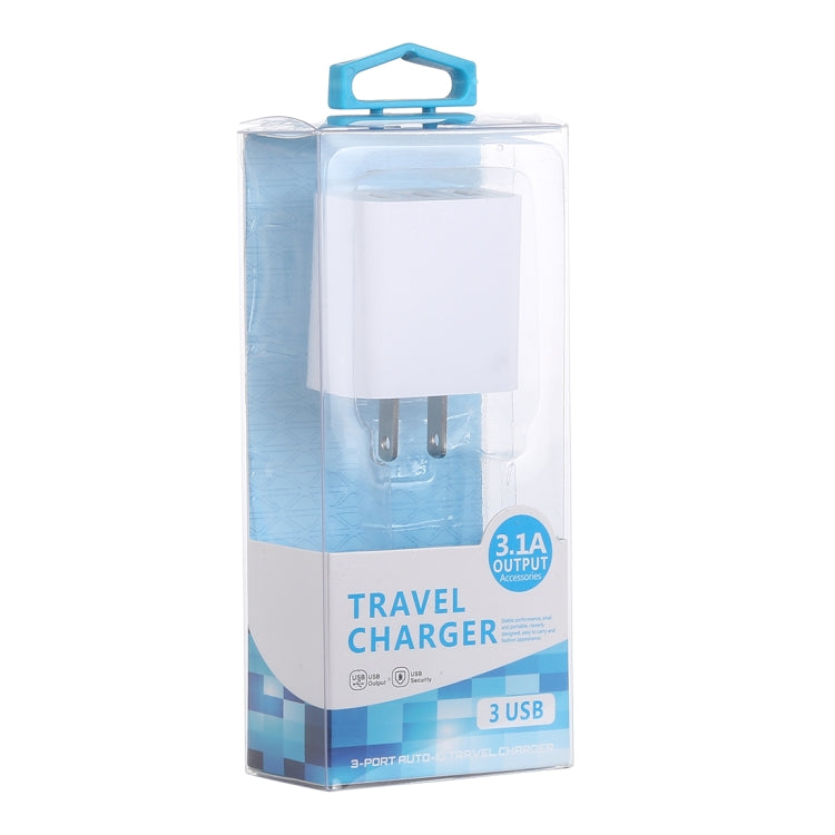 3.1A 3 USB Ports Quick Charger Travel Charger, US Plug, LZ-528 US
