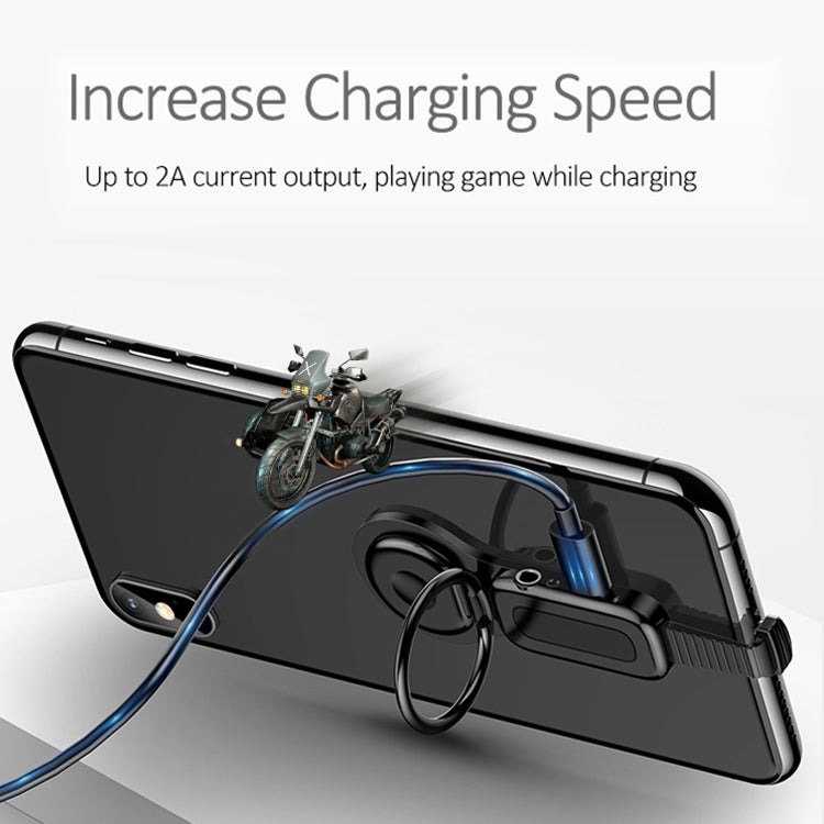 Adaptateur de charge rapide LXS08 8 broches vers 8 broches + 3,5 mm, anneau de support audio, 8 broches + 3,5 mm