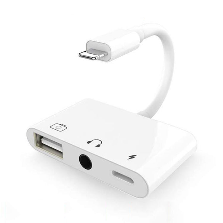 Adaptateur multifonction 3 en 1 8 broches + 3,5 mm + USB 3.0 OTG vers 8 broches mâle pour charge rapide, musique, audio et lecture de cartes