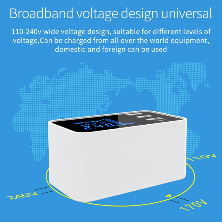 Chargeur multifonction CDA30 20 W 3 ports USB + ports USB-C / Type-C avec écran LED, prise britannique