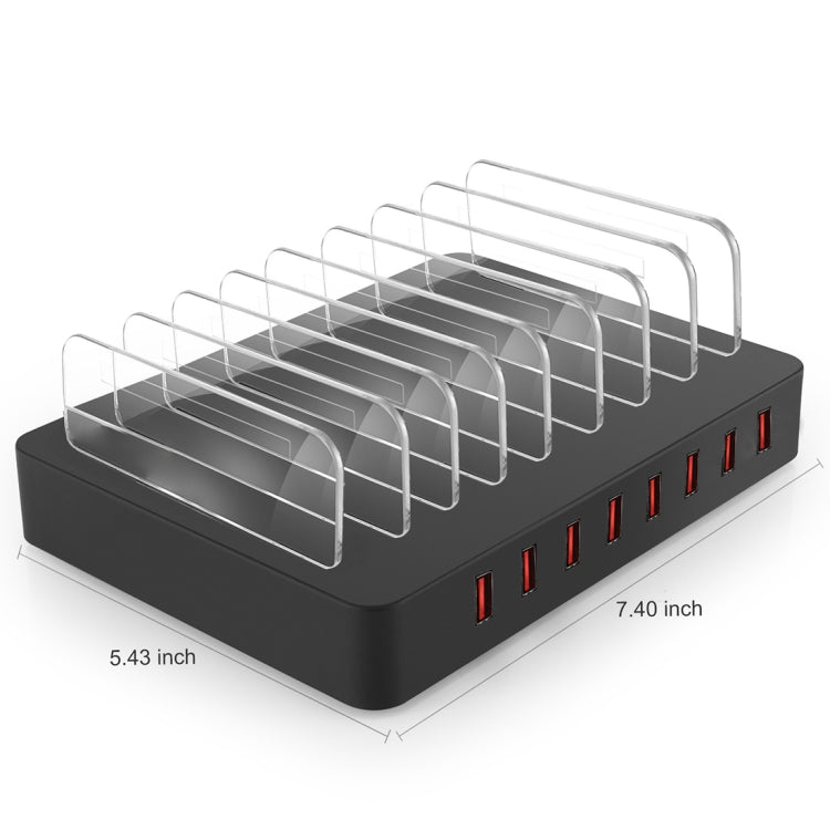 X6 96W 2.4A 8 USB Ports Smart Charger with Detachable Bezel, US Plug, US Plug Black, US Plug White