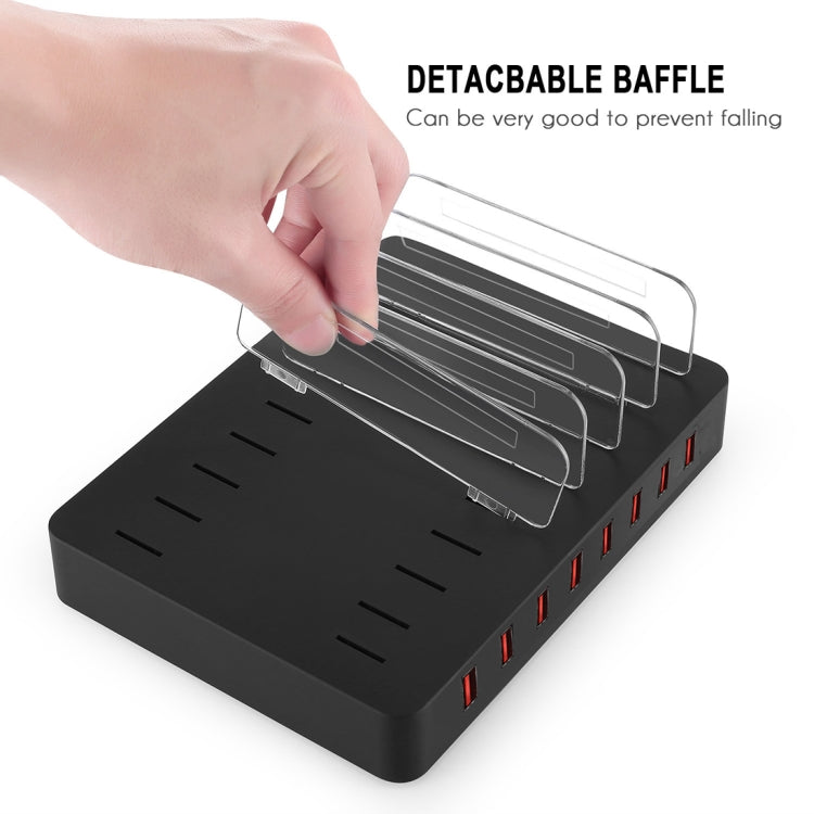 X6 96W 2.4A 8 USB Ports Smart Charger with Detachable Bezel, US Plug, US Plug Black, US Plug White