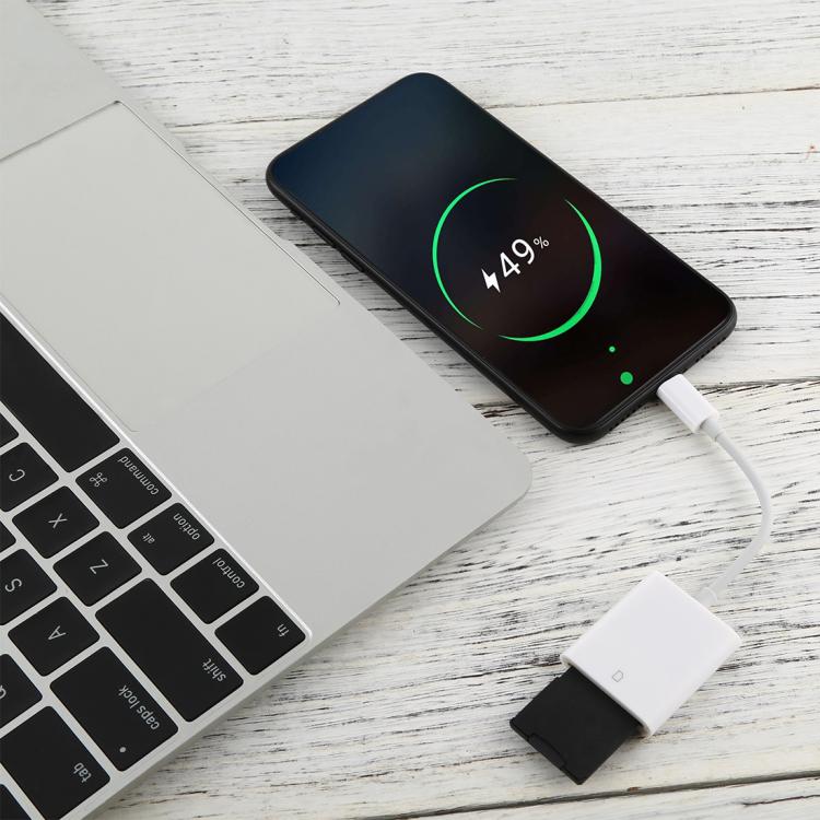 Adaptateur NK105 8 broches vers lecteur de carte SD, compatible avec iOS 9.1 et versions ultérieures.