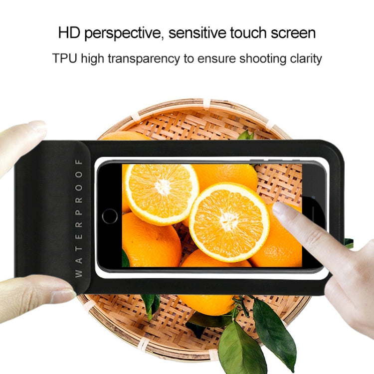 Outdoor Diving Swimming Mobile Phone Touch Screen Waterproof Bag for 6 to 7 Inch Mobile Phone