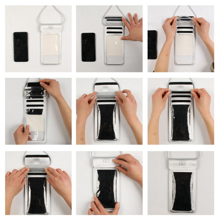 Outdoor Diving Swimming Mobile Phone Touch Screen Waterproof Bag for 6 to 7 Inch Mobile Phone