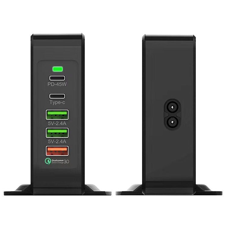 Chargeur de bureau QC3.0 F88 3 ports USB + 2 ports USB-C / Type-C, F88