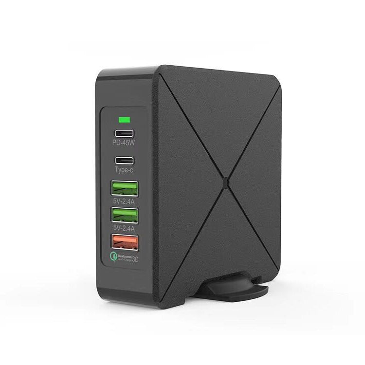 Chargeur de bureau QC3.0 F88 3 ports USB + 2 ports USB-C / Type-C, F88