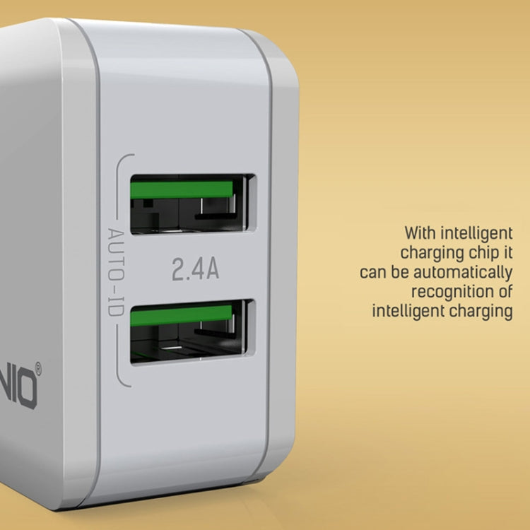 LDNIO A2201 2.4A Dual USB Charging Head Travel Direct Charge Mobile Phone Adapter Charger With Micro Data Cable, Micro