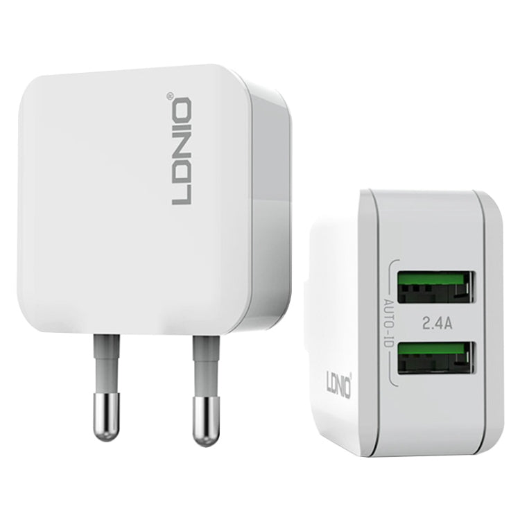LDNIO A2201 2.4A Dual USB Charging Head Travel Direct Charge Mobile Phone Adapter Charger With Micro Data Cable, Micro