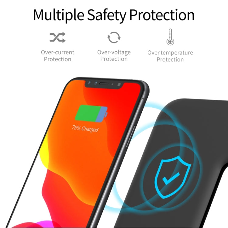 Chargeur sans fil magnétique vertical QI Z5A pour téléphones portables, montres Apple et AirPods, Samsung Galaxy Buds et Huawei Free Buds, avec anneau lumineux tactile, Z5A