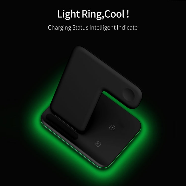 Chargeur sans fil magnétique vertical QI Z5A pour téléphones portables, montres Apple et AirPods, Samsung Galaxy Buds et Huawei Free Buds, avec anneau lumineux tactile, Z5A