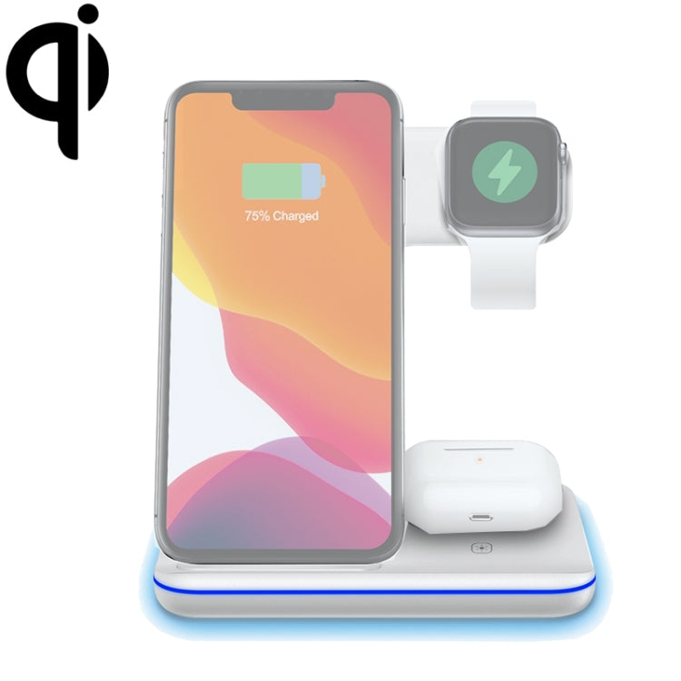 Chargeur sans fil magnétique vertical QI Z5A pour téléphones portables, montres Apple et AirPods, Samsung Galaxy Buds et Huawei Free Buds, avec anneau lumineux tactile, Z5A