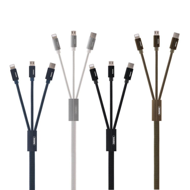REMAX RC-094TH 1m 2.4A 3 in 1 USB to 8 Pin & USB-C / Type-C & Micro USB  Fast Charging Data Cable