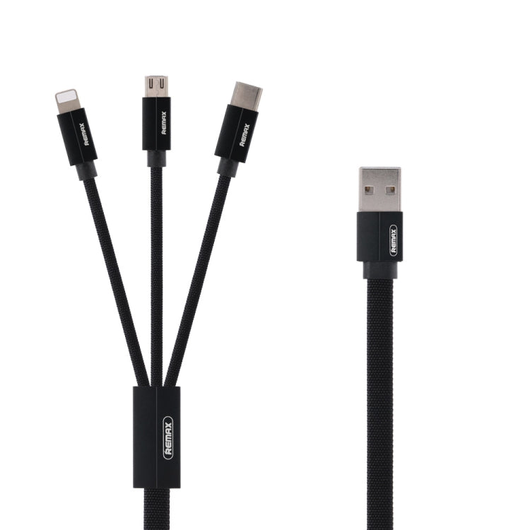 REMAX RC-094TH 1m 2.4A 3 in 1 USB to 8 Pin & USB-C / Type-C & Micro USB  Fast Charging Data Cable
